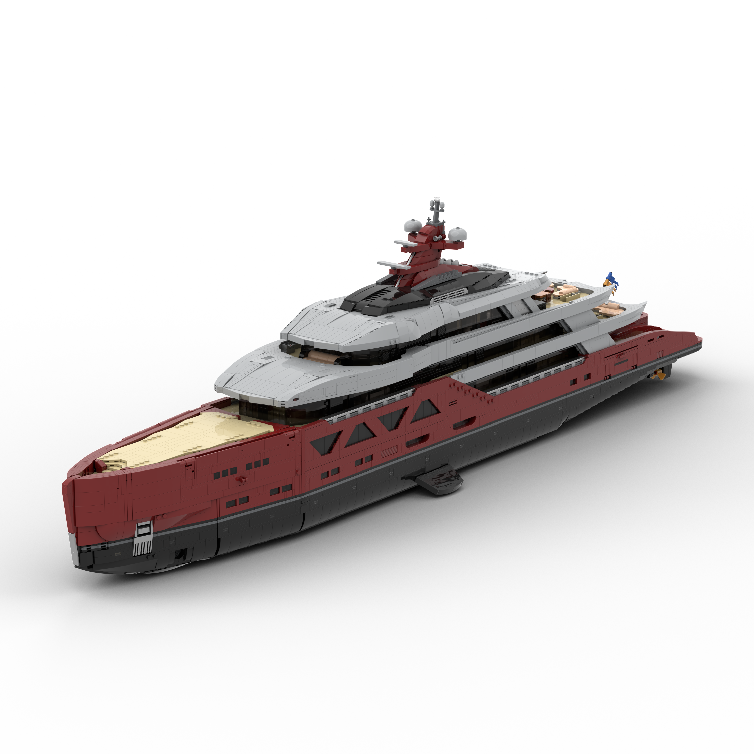 Large Luxury Mega Yacht Building Blocks Set - Modular Boat Building