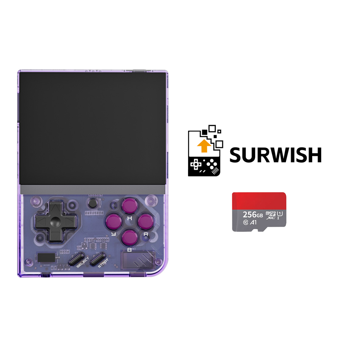 Miyoo Mini Plus 3.5-Inch Handheld Game Console + 256G SD Card for Surwish Miyoo Mini Plus and Miyoo Mini V4 Onion