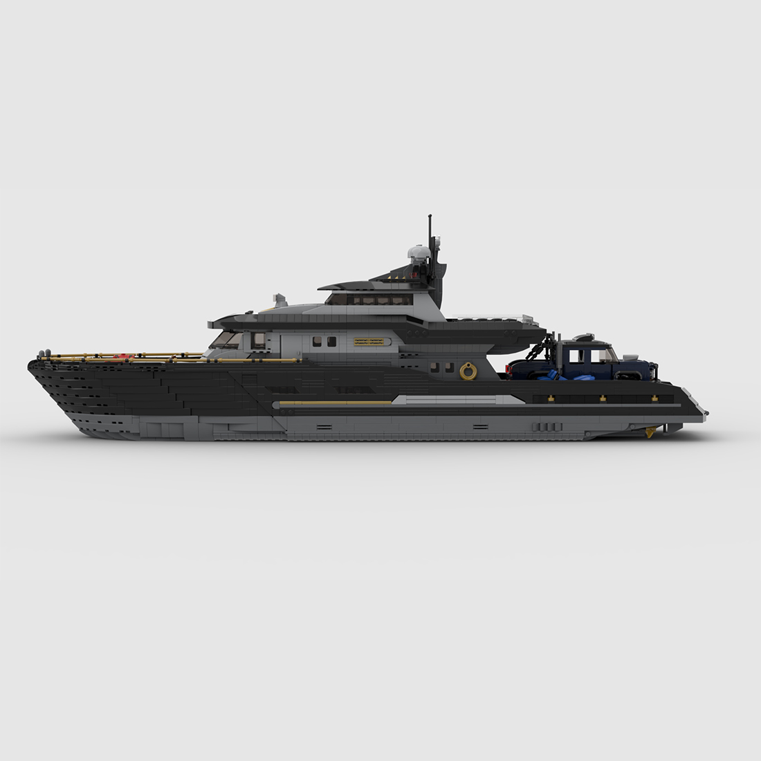 1:30 Scale Expeditionary Yacht Building Block Set, Collectible Model Kit with Functional Propeller Mechanism (4369 PCS)