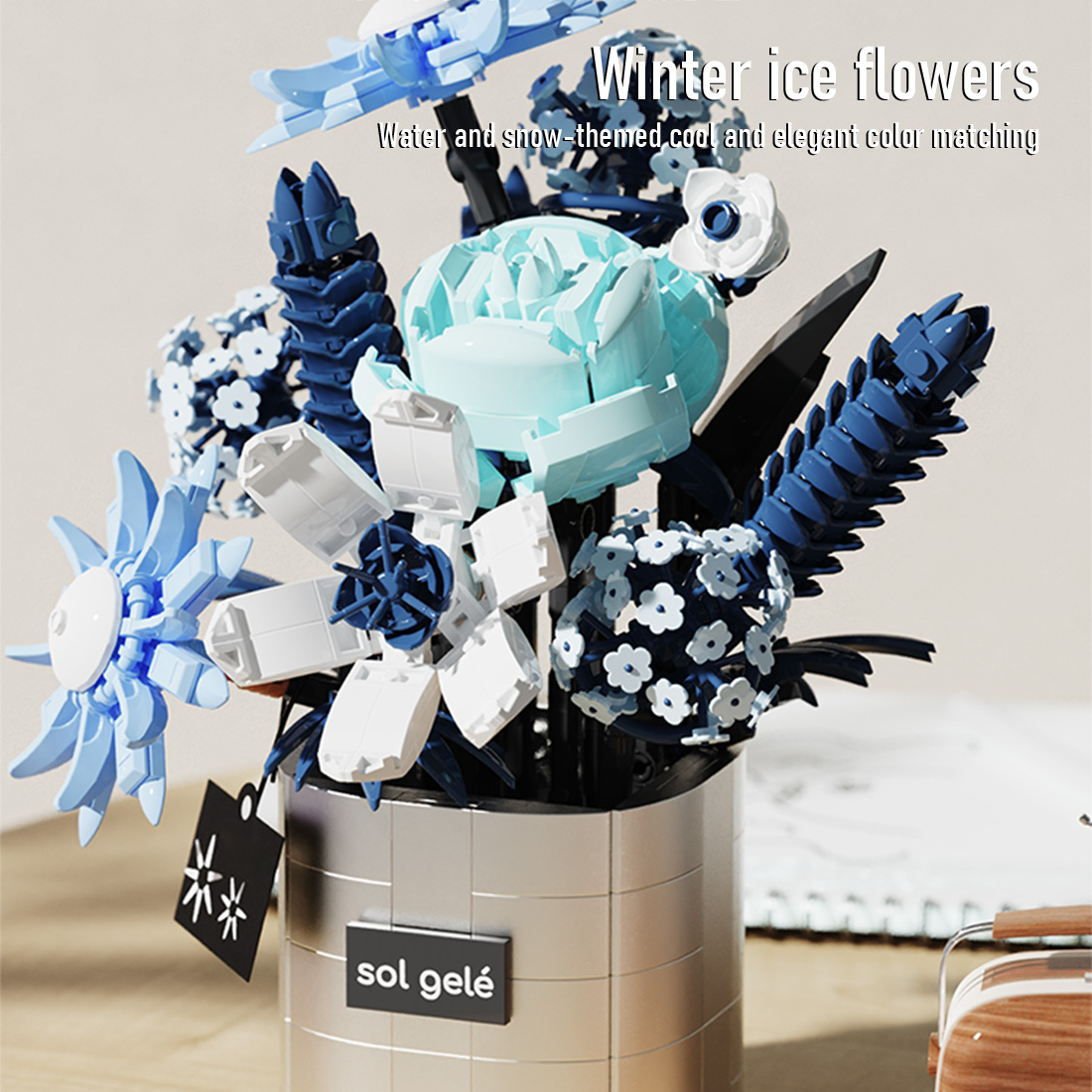 Botanical Garden Assembly Toy with Lights Small Particles Building Blocks Set (827PCS)