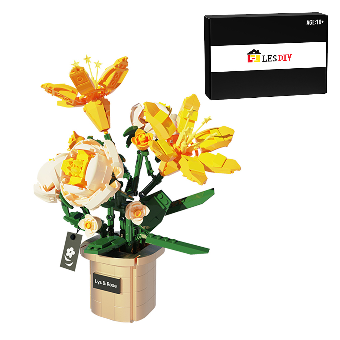 Botanical Garden Assembly Toy with Lights Small Particles Building Blocks Set (827PCS)