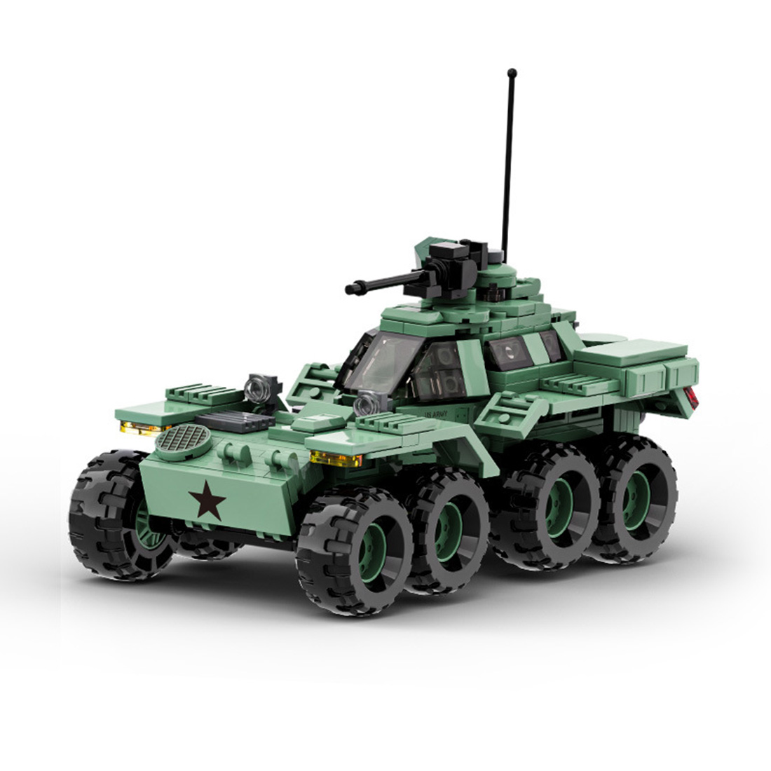 XM800 High Mobility Armored Scout Vehicle MOC Model DIY Assembly Building Blocks Set (339PCS)