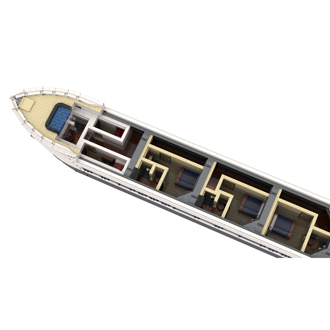 MOC-164155 Great Yacht Model DIY Assembly Building Blocks Set (16189PCS/White)