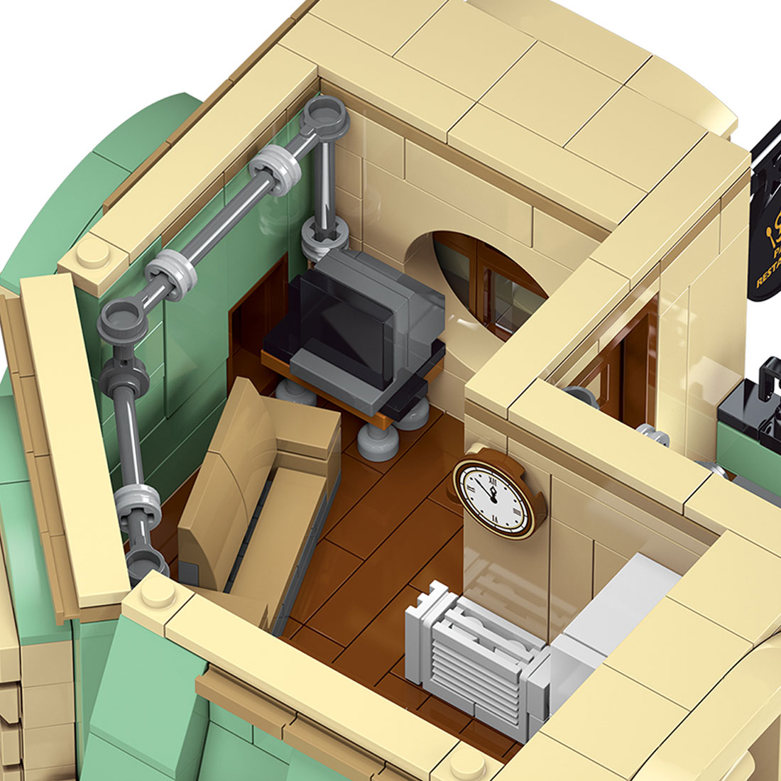 Mocsage  MOC-160521 Restaurants in Paris with Lights Modular Small Building Blocks Set (3104PCS)