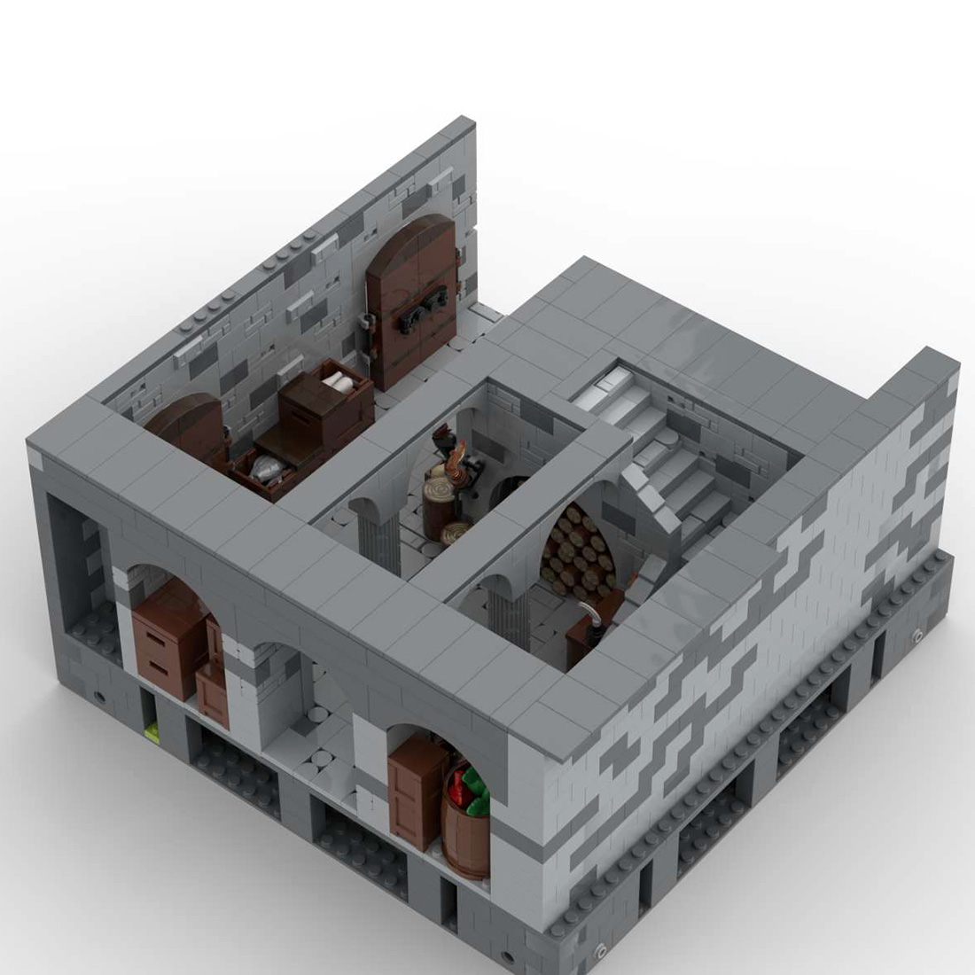 MOC-130513 F3 - Storage Room Building Blocks Set for MOC-131299 Complete Medieval Castle Model (1962PCS)