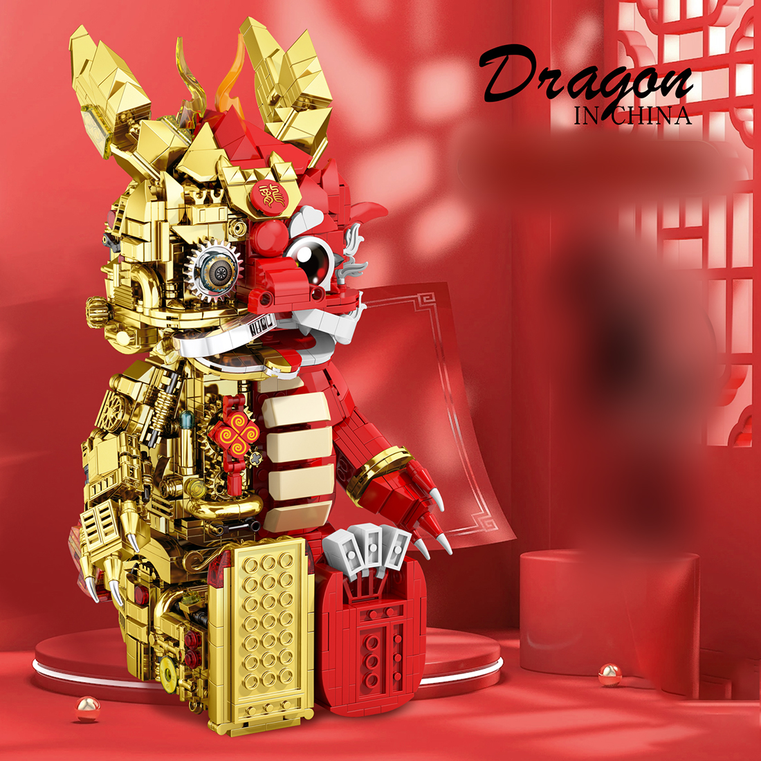 Semi-Mechanical Chinese Dragon Model Building Blocks Set (1962PCS)