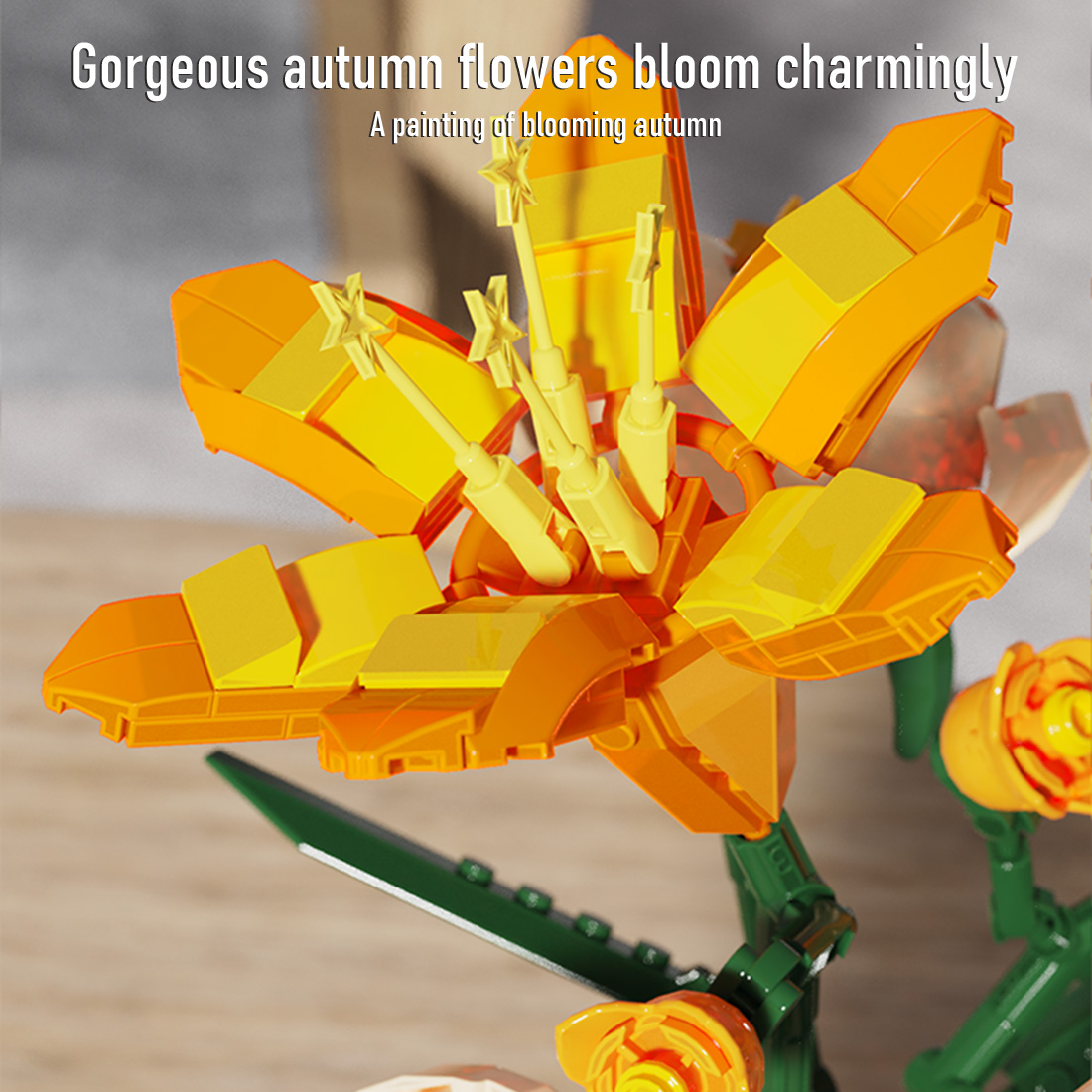 Botanical Garden Assembly Toy with Lights Small Particles Building Blocks Set (827PCS)