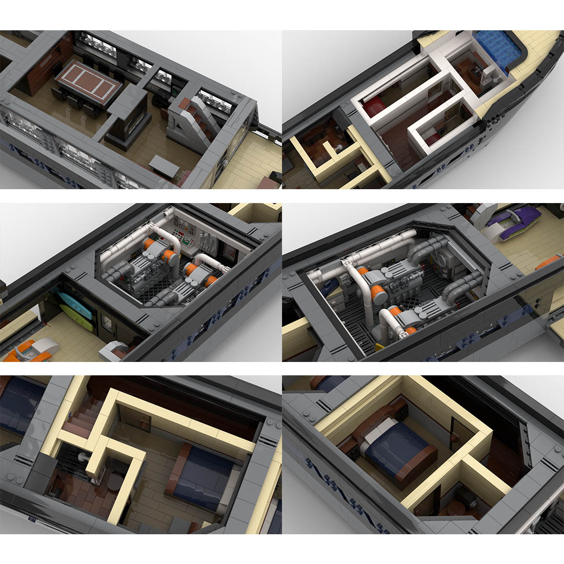 Grand 16,185-Piece Luxury Superyacht Building Blocks Set (MOC-157340) - Modular Design with Ultra-Detailed 4-Deck Interior
