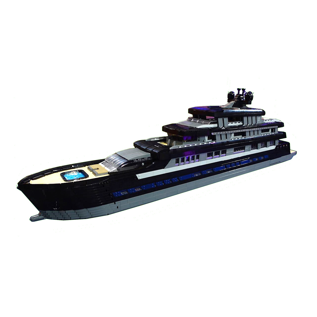 Grand 16,185-Piece Luxury Superyacht Building Blocks Set (MOC-157340) - Modular Design with Ultra-Detailed 4-Deck Interior