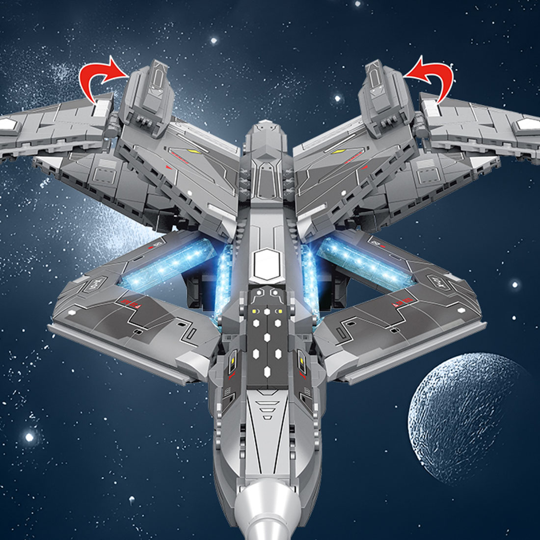 Mysterious Sky Aircraft MOC Model DIY Assembly Building Blocks Set (1196PCS)