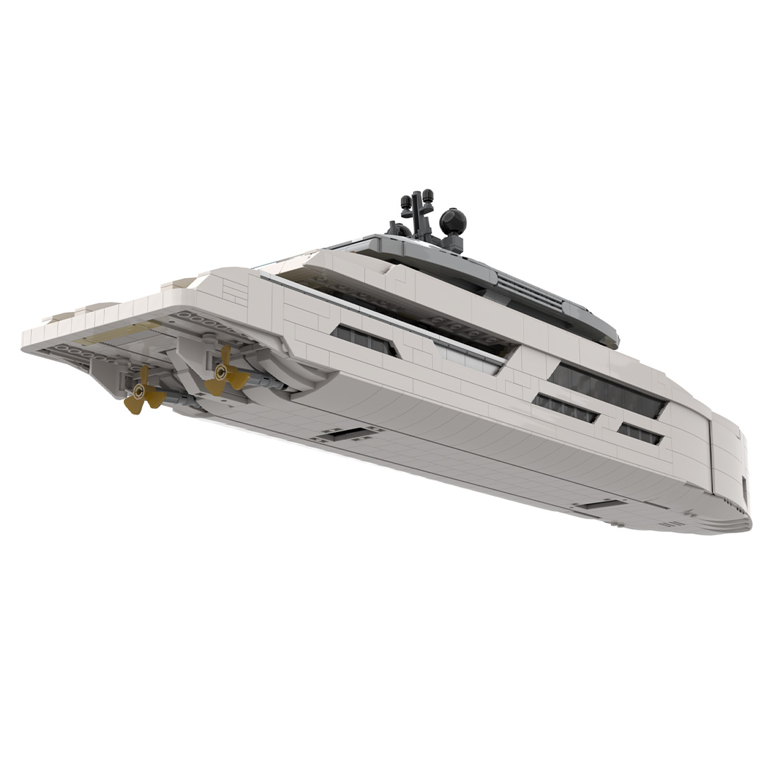 1/80 Scale Luxury Yacht DIY Building Set, ABS Model Kit with Detailed Interior, Display & Collectible Gift (2977PCS)
