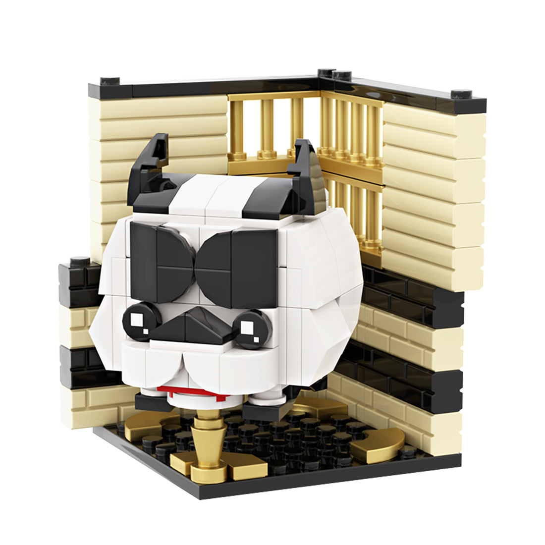 Pit Bulls Farm Animal Series Puzzle DIY Mini Brick Assembly Magic Cube