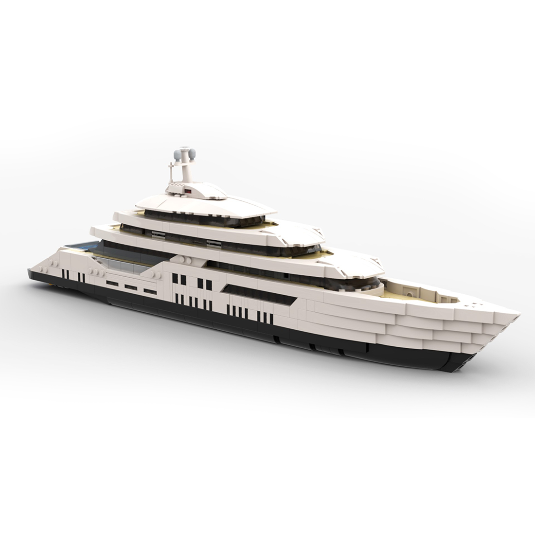 Great Yacht Model DIY Assembly Building Blocks Set – 16,189PCS Modular Luxury Superyacht, 4 Decks, ABS Material, Collector’s Edition