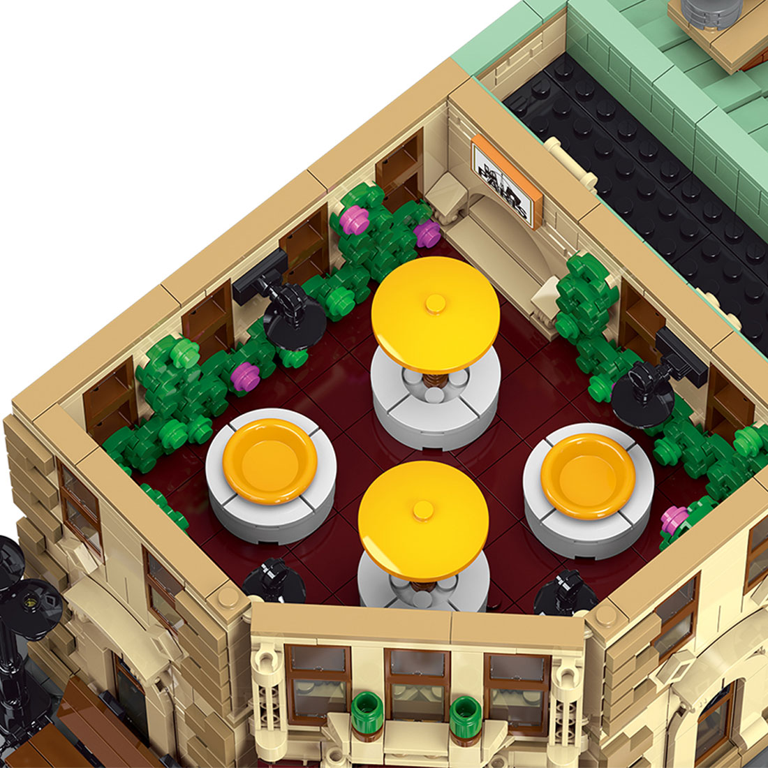 Mocsage  MOC-160521 Restaurants in Paris with Lights Modular Small Building Blocks Set (3104PCS)