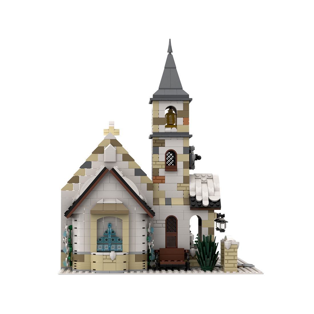 MOC-147549 Winter Country Church Modular Model for Church of the Nativity Building Blocks Toys Set (1769PCS)