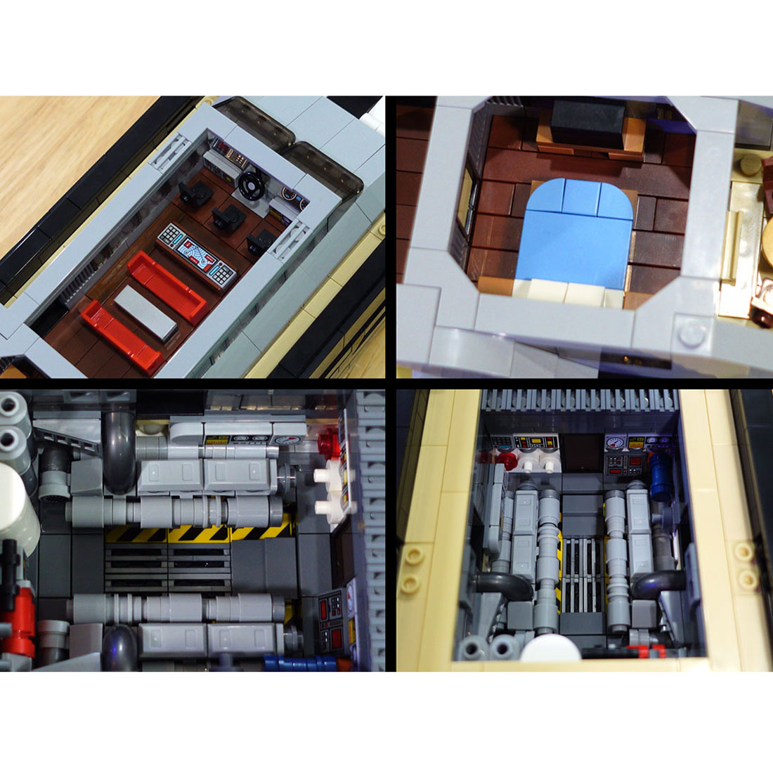 Sleek Black Luxury Superyacht Building Blocks Set, Detailed 1:80 Scale Model with Full Interior (2977 Pieces)