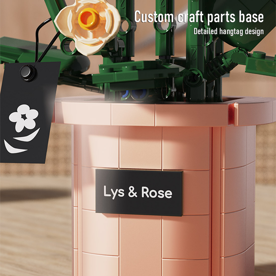 Botanical Garden Assembly Toy with Lights Small Particles Building Blocks Set (827PCS)