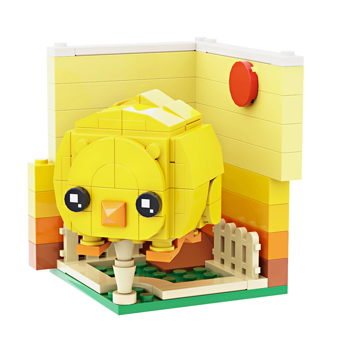 Chick Farm Animals Series Puzzle DIY Mini Brick Assembly Magic Cube