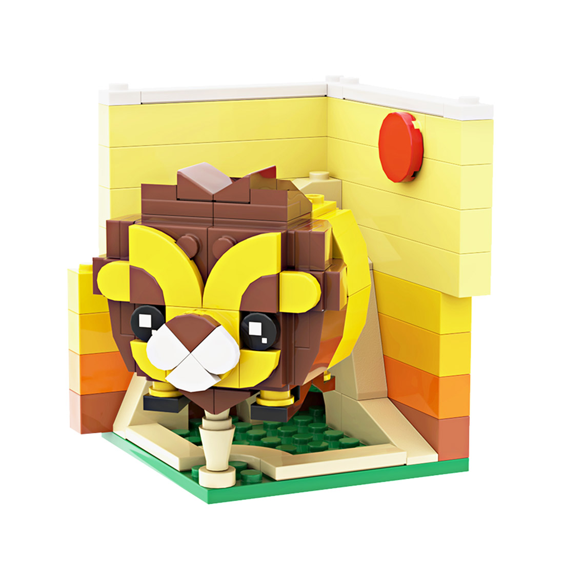 Lion Wildlife Series Puzzle DIY Mini Brick Assembly Magic Cube