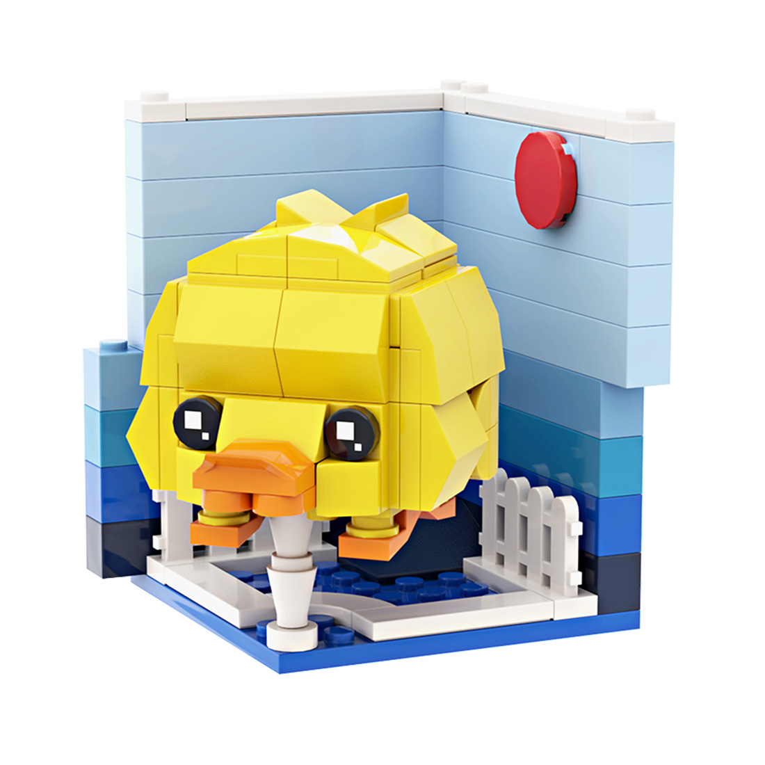 Little Yellow Duck Farm Animals Series Puzzle DIY Mini Brick Assembly Magic Cube