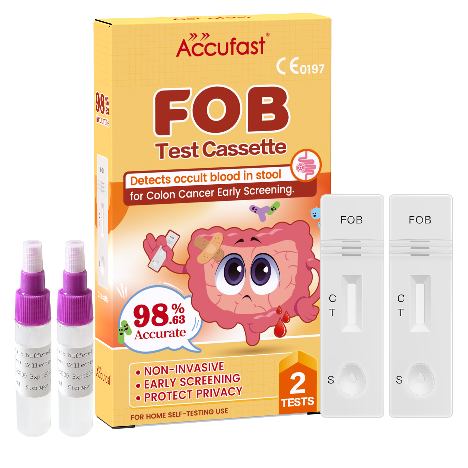 Accufast intestinal test Quick test FOB Testkits Colon Cancer Test for Home Faecal Occult Blood Test