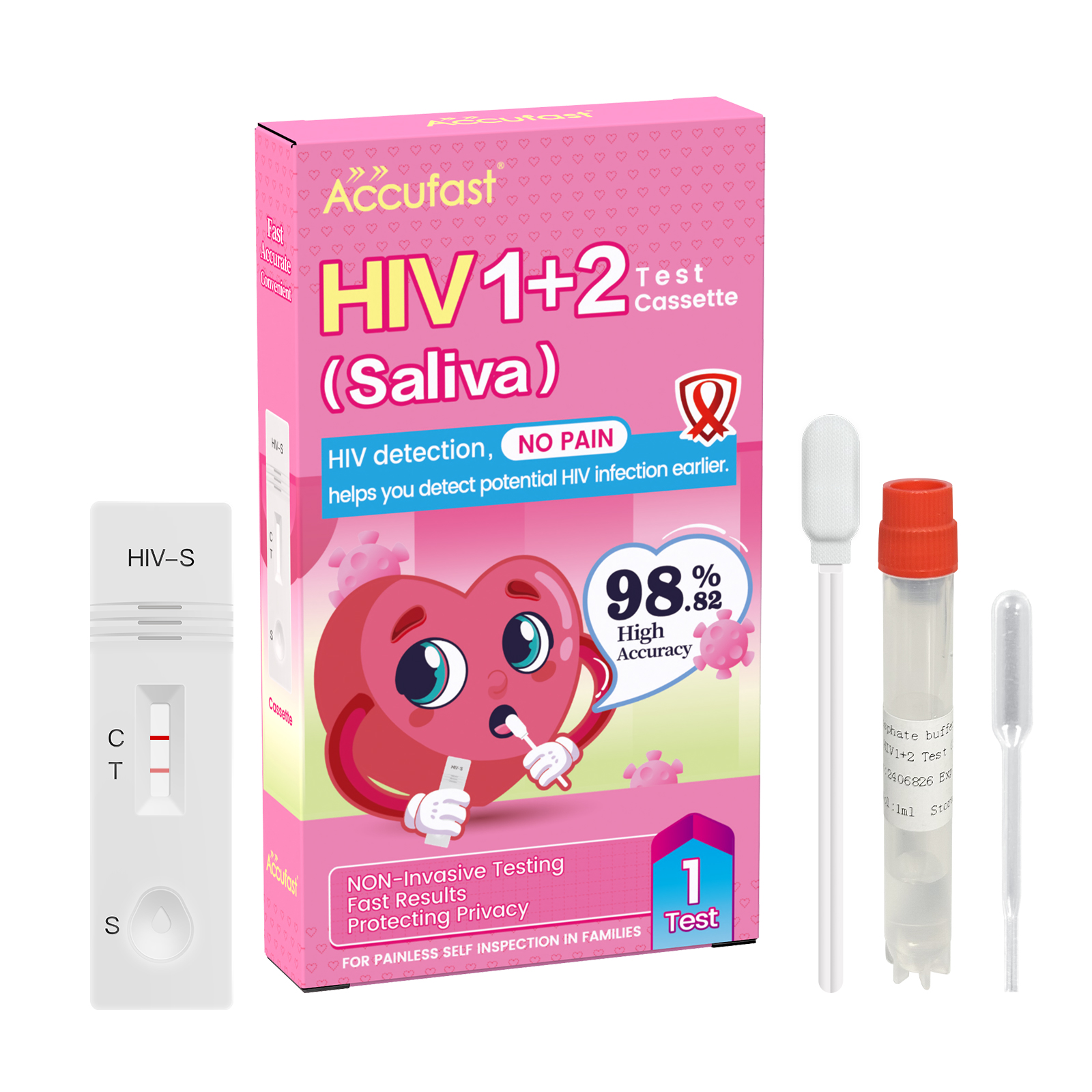 Accufast HIV self-test - HIV 1+2 saliva test cassette