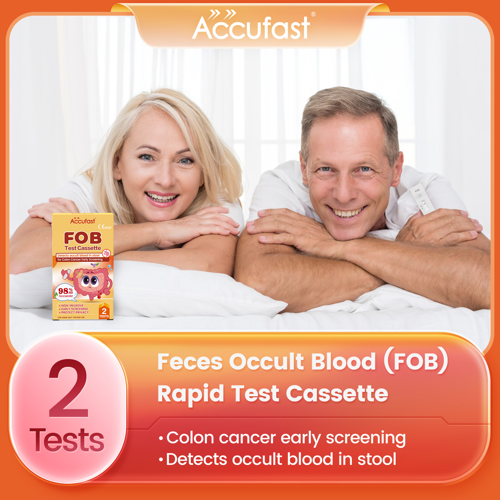 Accufast intestinal test Quick test FOB Testkits Colon Cancer Test for Home Faecal Occult Blood Test