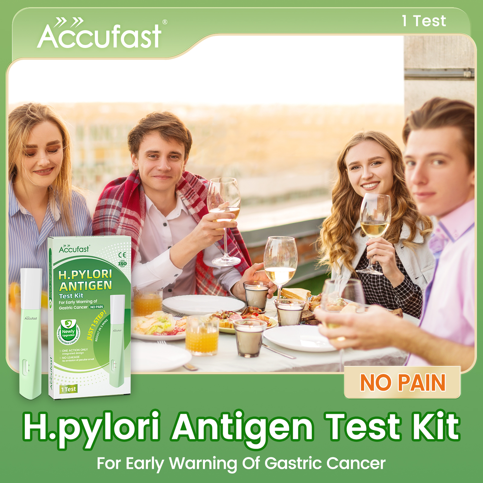 Upgraded H. Pylori Test – Fast, Easy, Accurate! Simplified for home use, giving quick and precise results. Detect early with confidence!-ACCUFAST