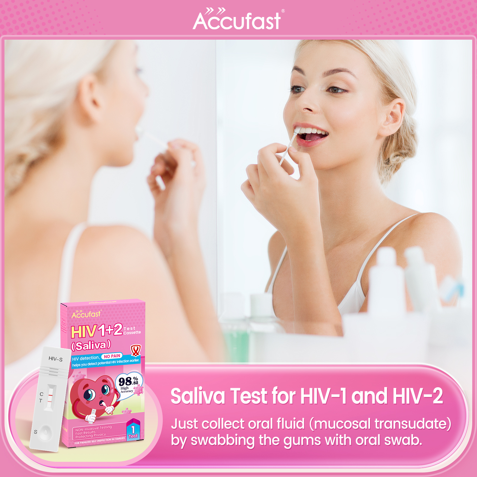 Accufast HIV self-test - HIV 1+2 saliva test cassette