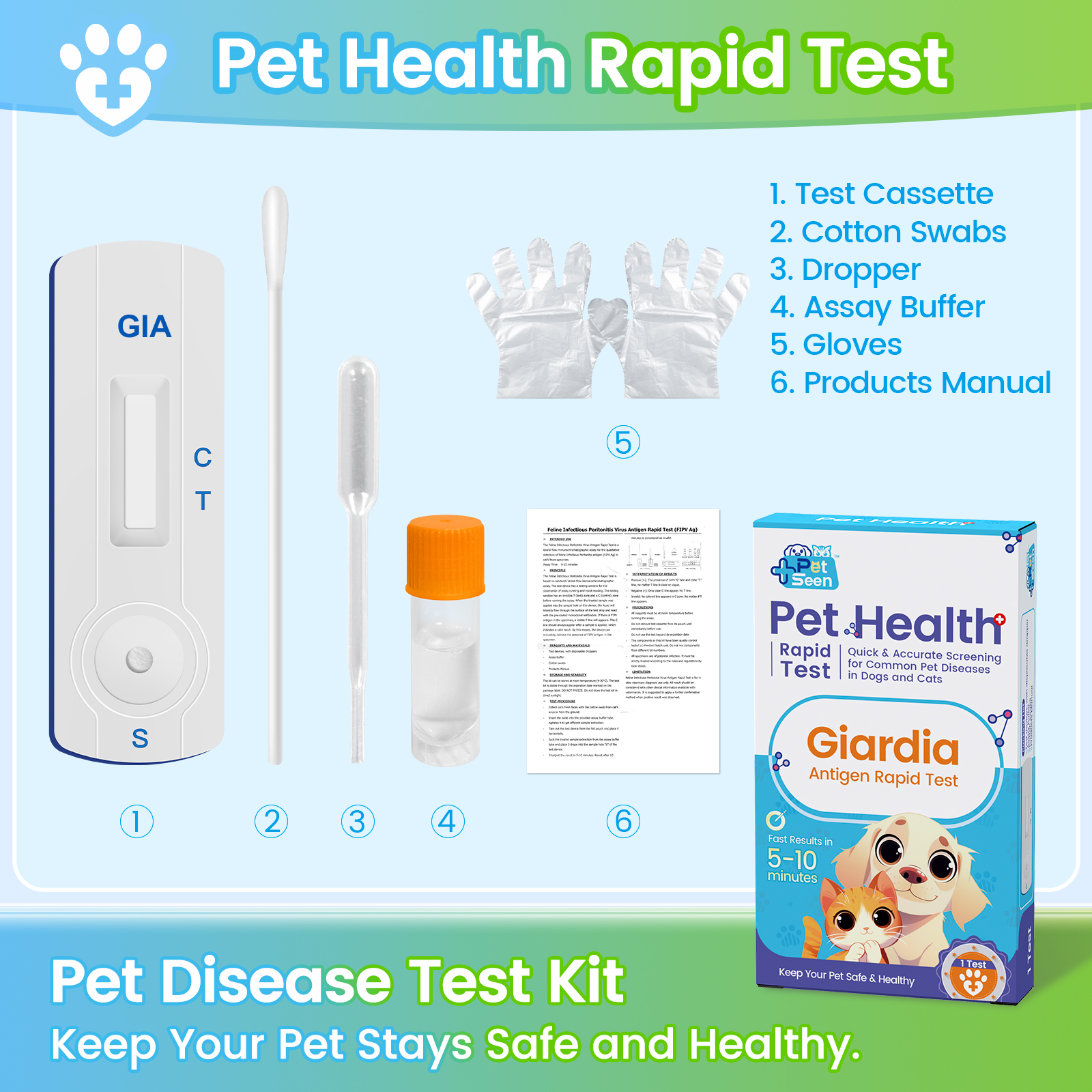 【 READY STOCK 】Test Kit Dog Cat Canine Distemper Virus Parvovirus Test Kit CCV/CDV/FPV/CPV