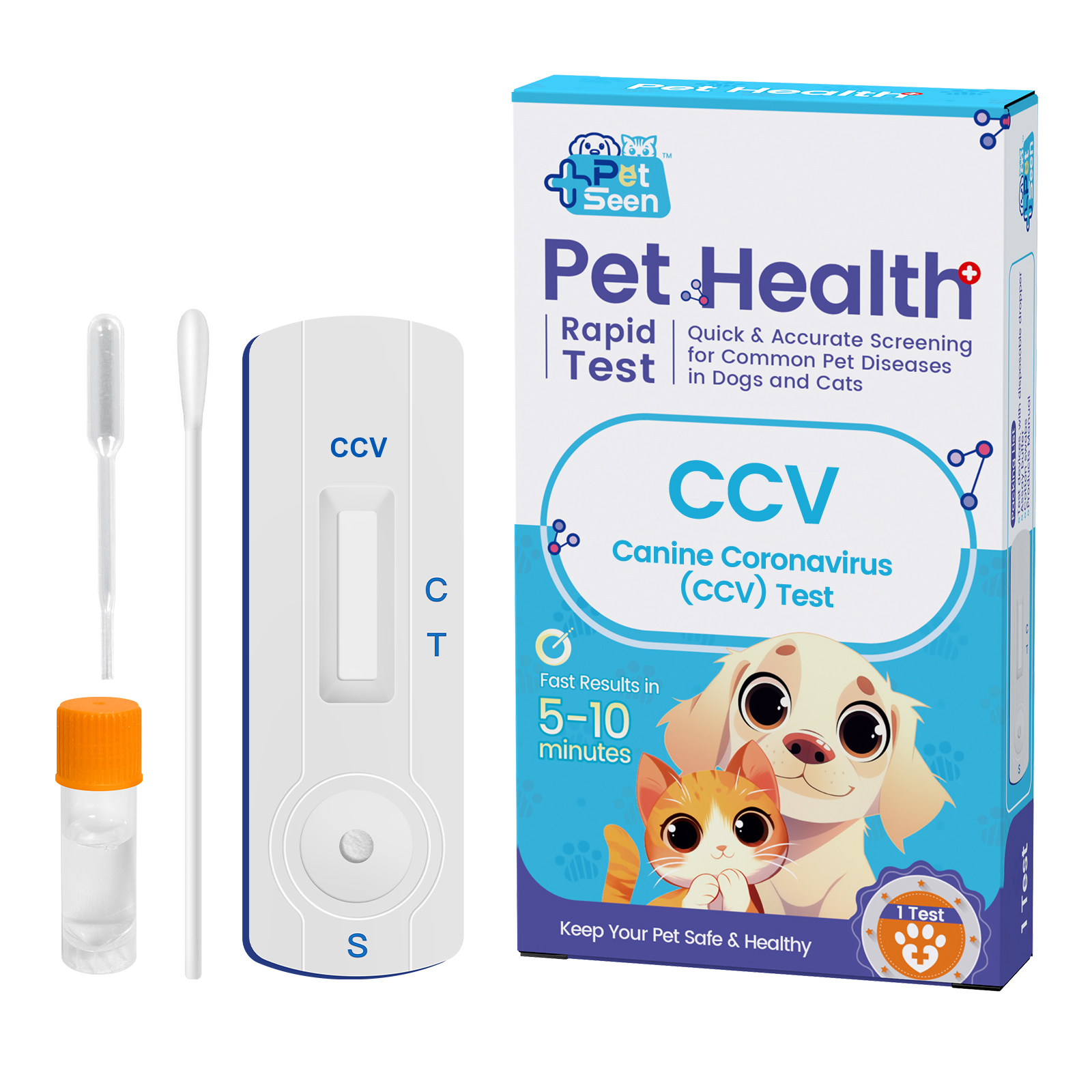【 READY STOCK 】Test Kit Dog Cat Canine Distemper Virus Parvovirus Test Kit CCV/CDV/FPV/CPV