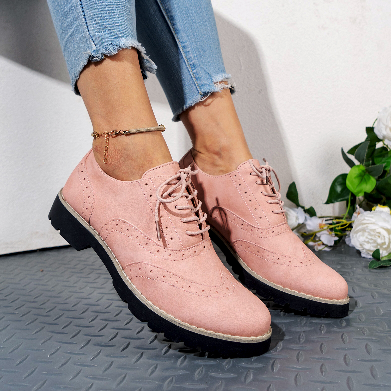 Women's Lace Up Brogues Oxfords
