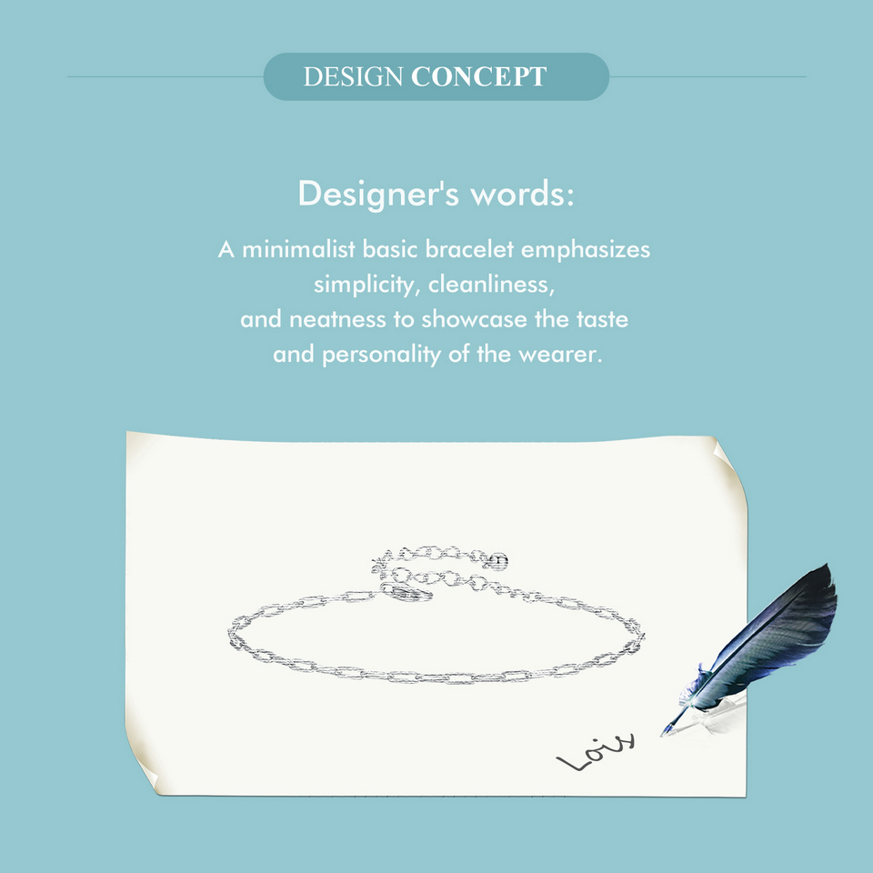 Minimal Square 925 Sterling Silver Bracelet