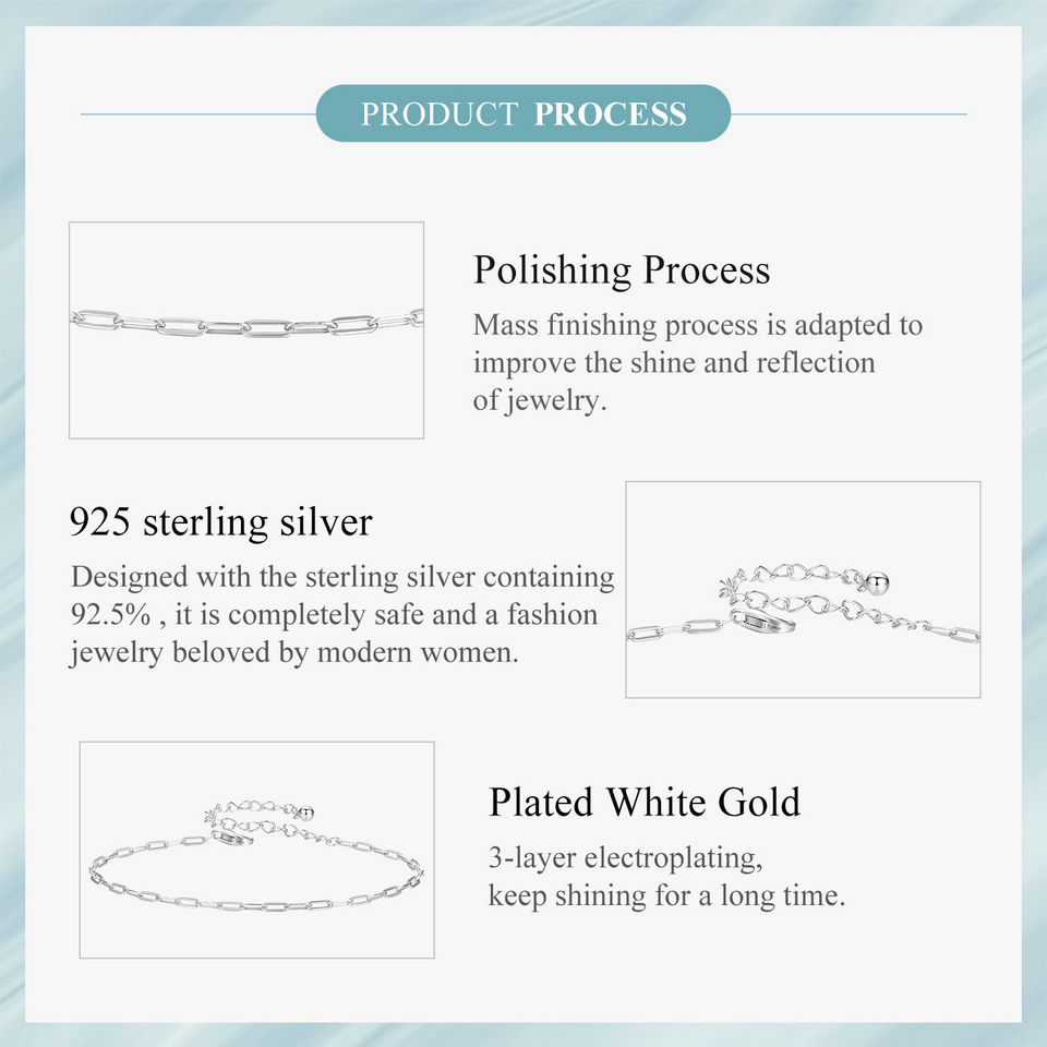 Minimal Square 925 Sterling Silver Bracelet