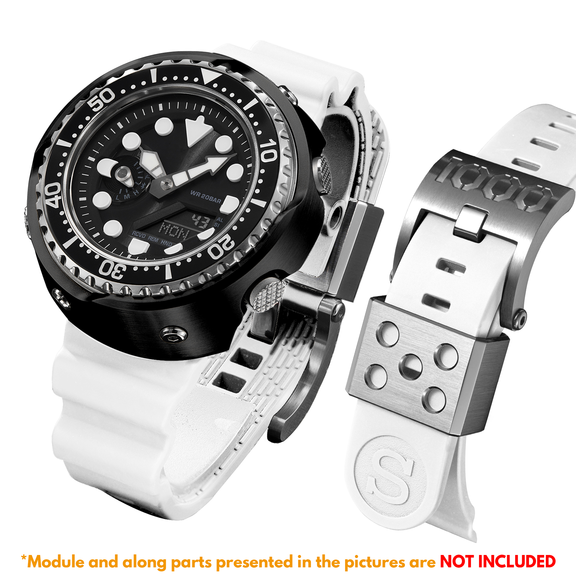 [SKXMOD] Ana-Digi Tuna Modding Kits | Titanium Version