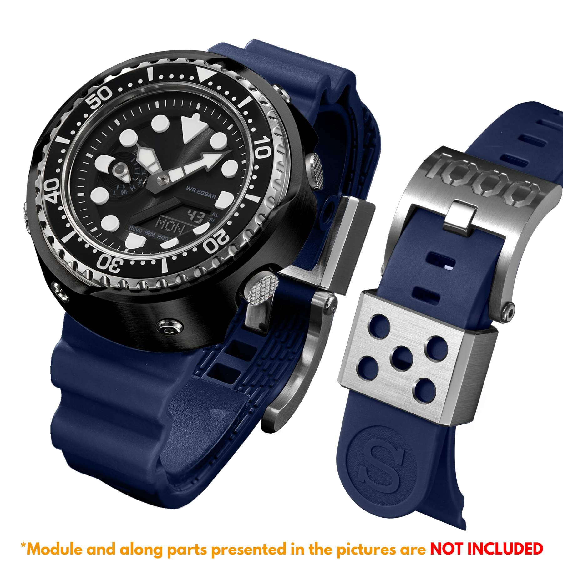 [SKXMOD] Ana-Digi Tuna Modding Kits | Titanium Version