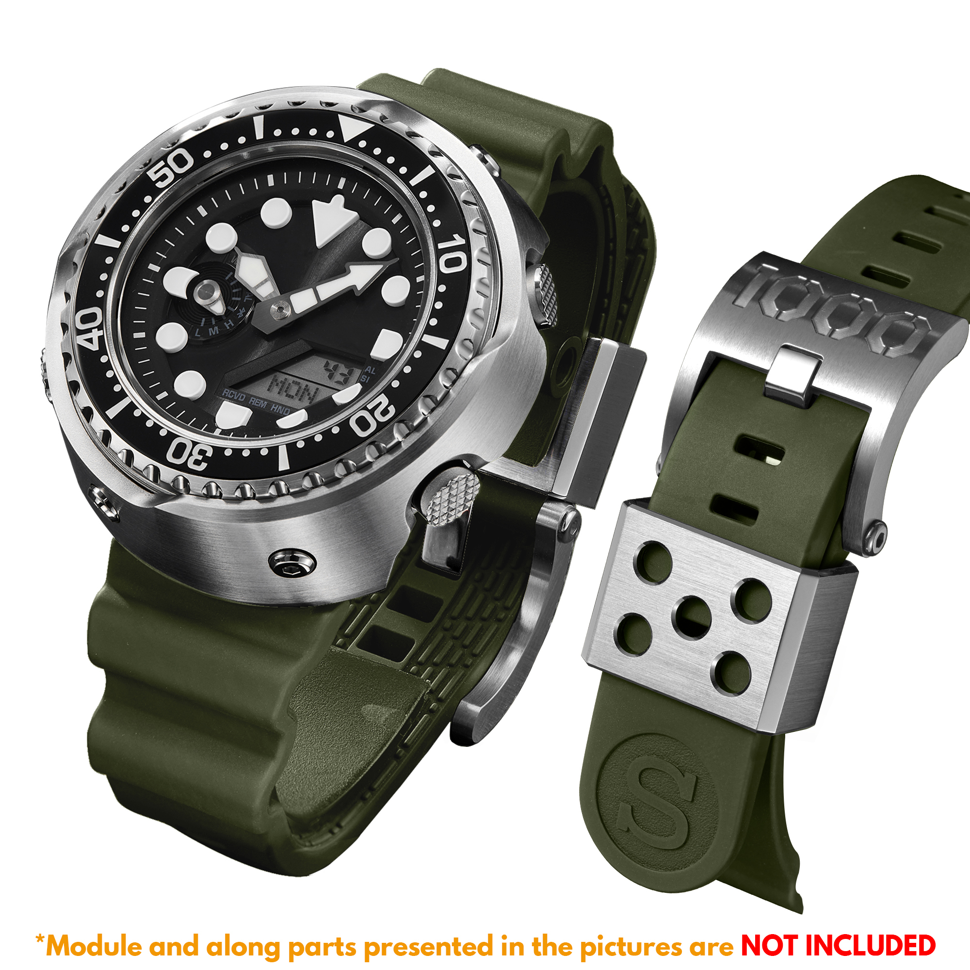 [SKXMOD] Ana-Digi Tuna Modding Kits | Titanium Version