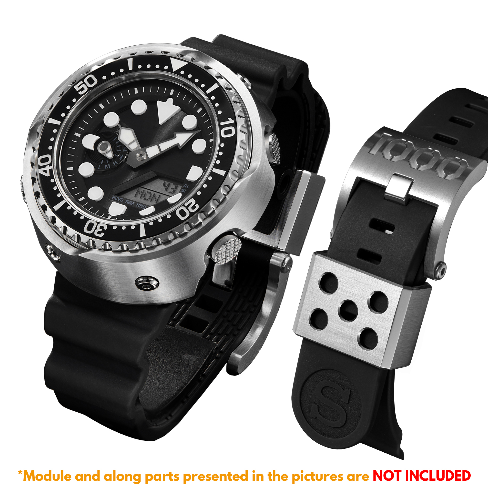 [SKXMOD] Ana-Digi Tuna Modding Kits | Titanium Version