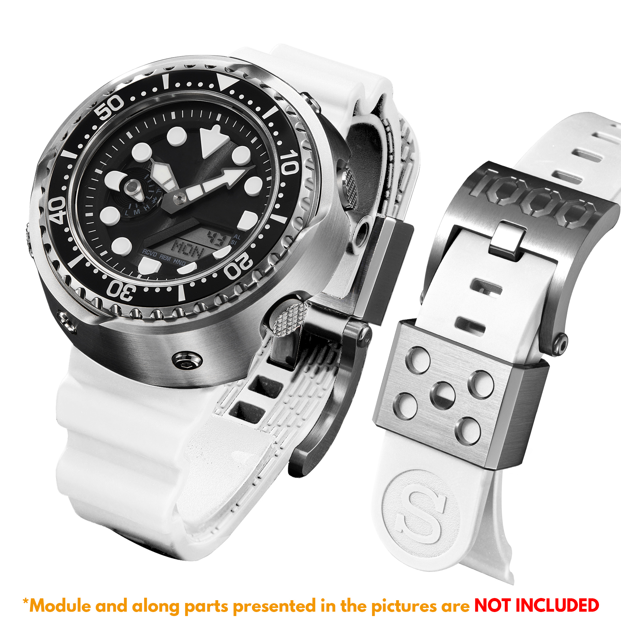 [SKXMOD] Ana-Digi Tuna Modding Kits | Titanium Version