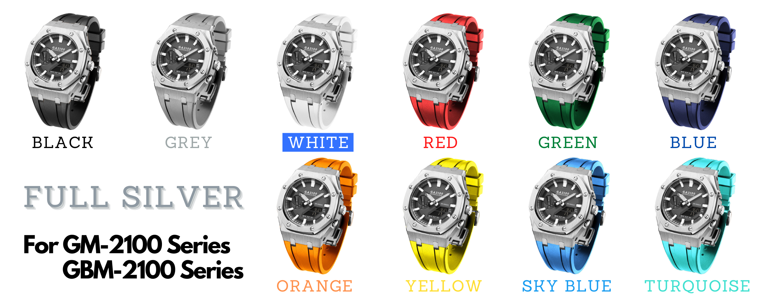 [SKXMOD] CasiOak GM & GBM 2100 Series Modding Kits | Rubber Band Version