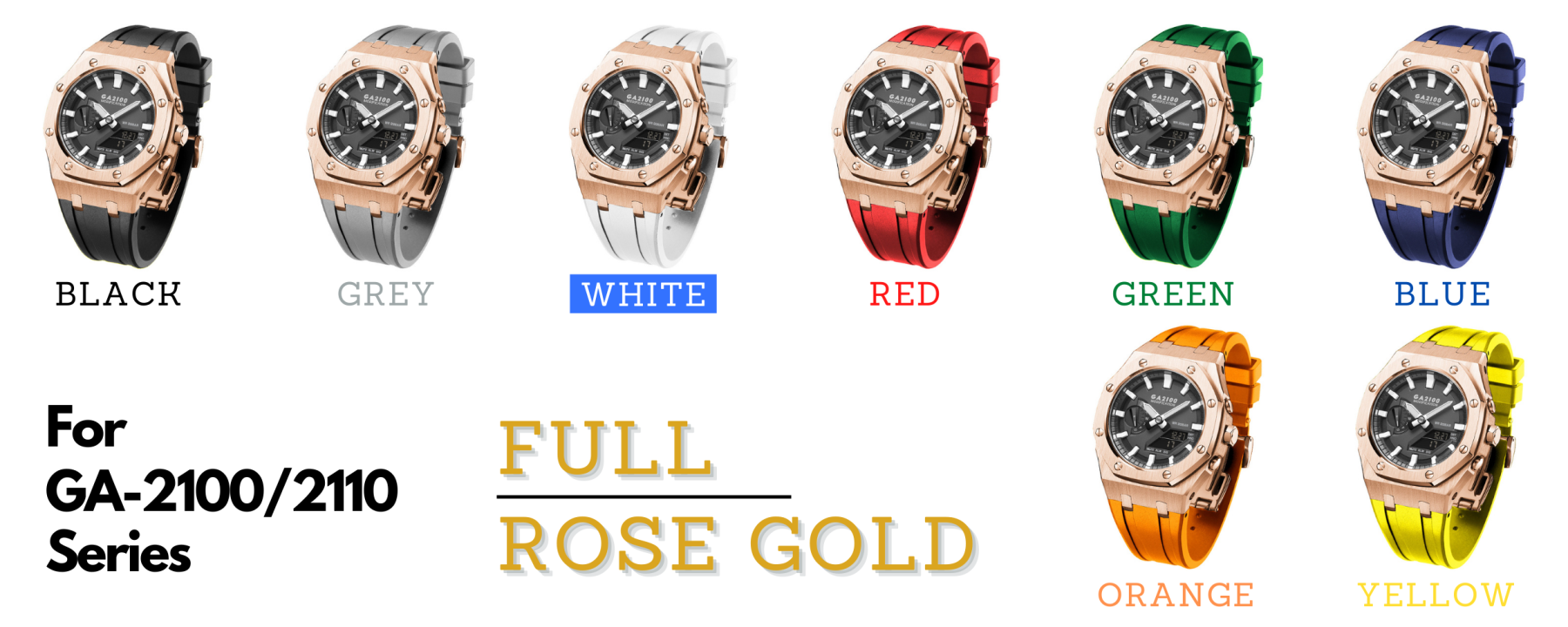 [SKXMOD] CasiOak GA & GA-B 2100 Series Modding Kits | Rubber Band Version