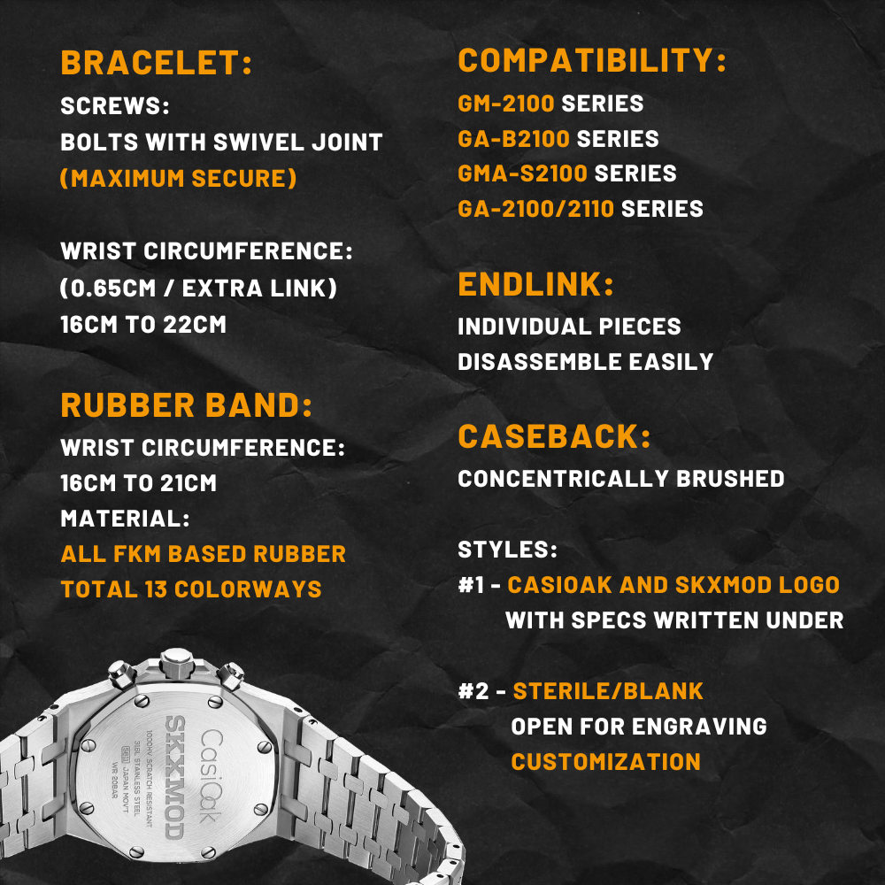 [SKXMOD] Casebacks for "CasiOak" Gen.6 Modding Kits