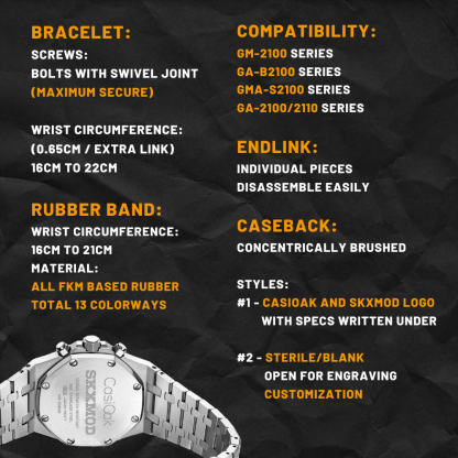 [SKXMOD] Casebacks for "CasiOak" Gen.6 Modding Kits