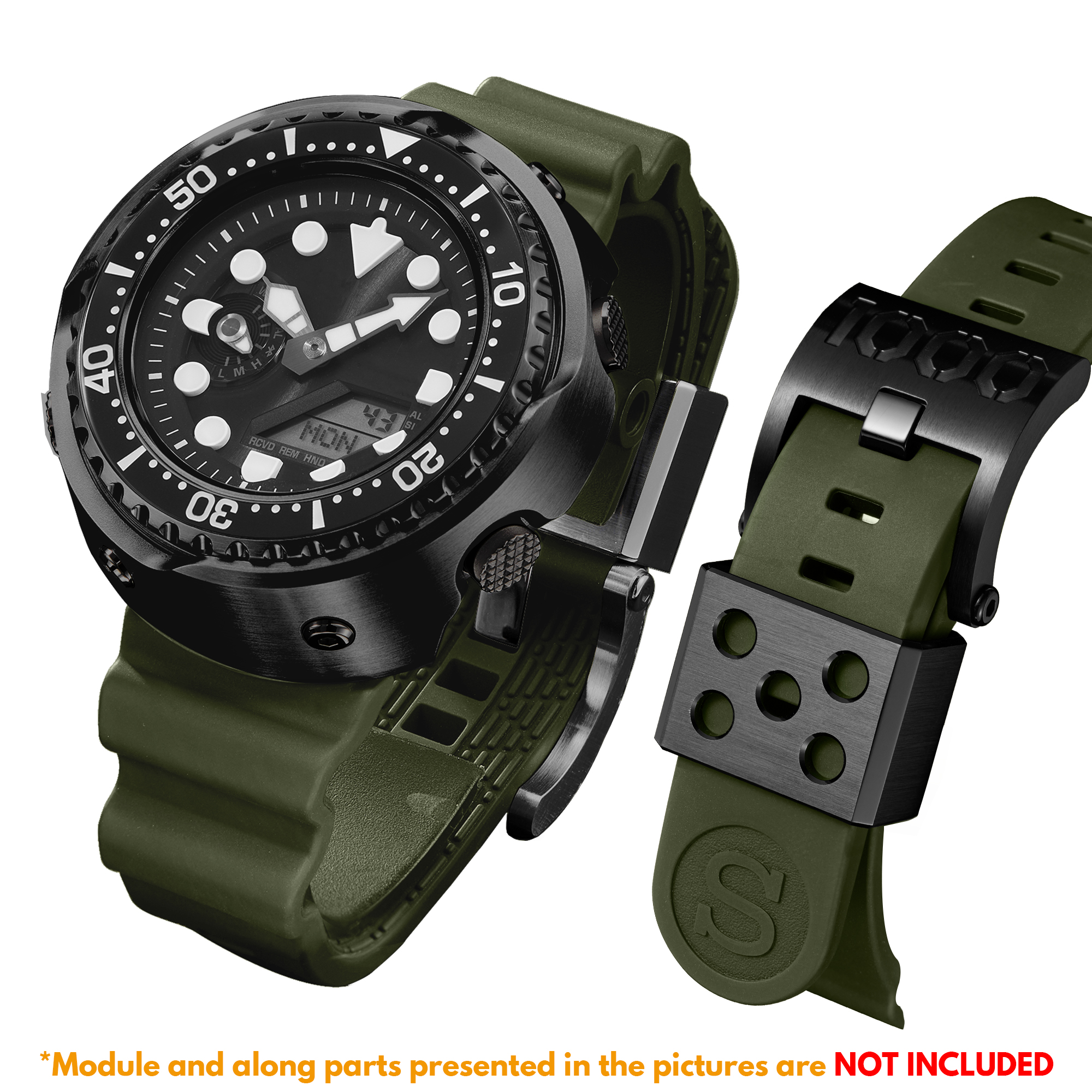 [SKXMOD] Ana-Digi Tuna Modding Kits | Titanium Version