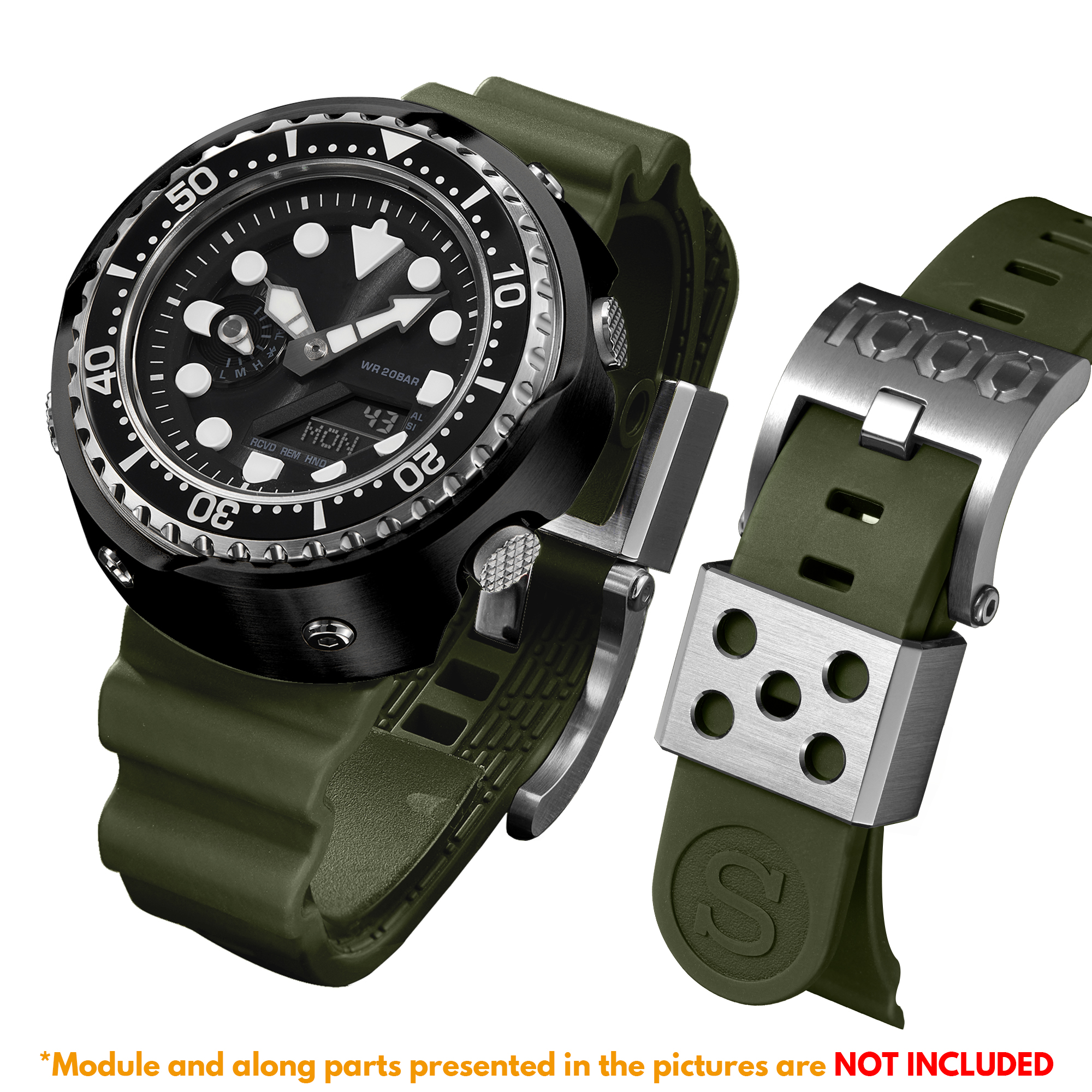 [SKXMOD] Ana-Digi Tuna Modding Kits | Titanium Version