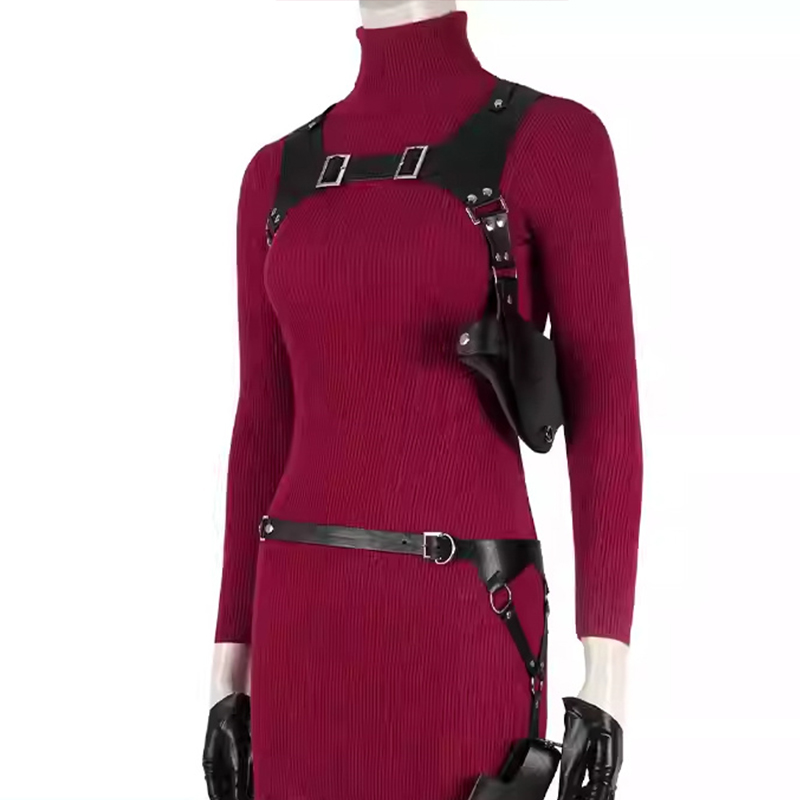 Resident Evil 4 Remake Ada Wong Cosplay Costumes Red Dress