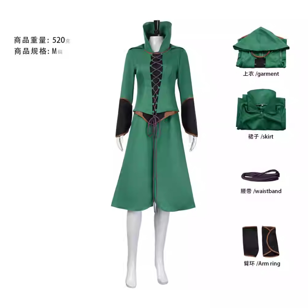 The Lord Of The Rings: The War of the Rohirrim (2024) Galadriel Women Green Outfit Cosplay Costume