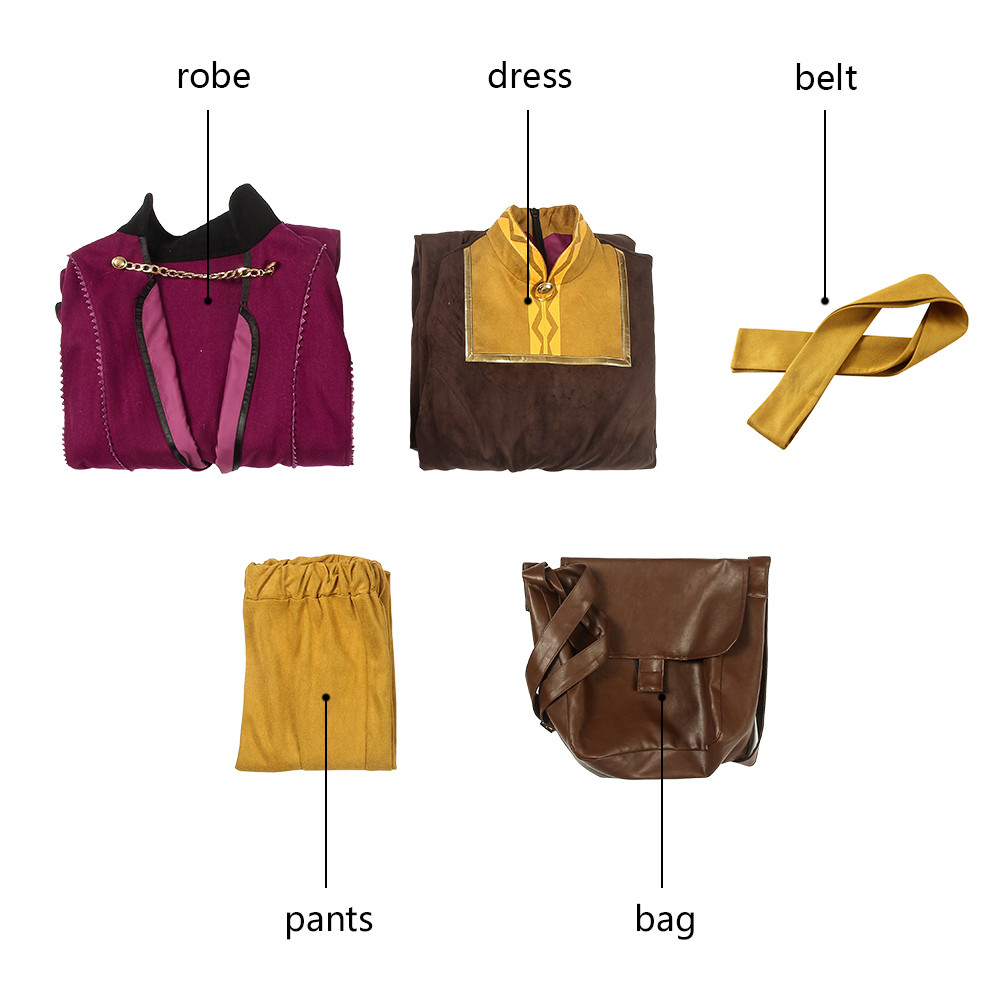 Movie Frozen 2 Anna Costume Cosplay Anna Princess Dress Snow Queen Uniform Suit Outfit 4388