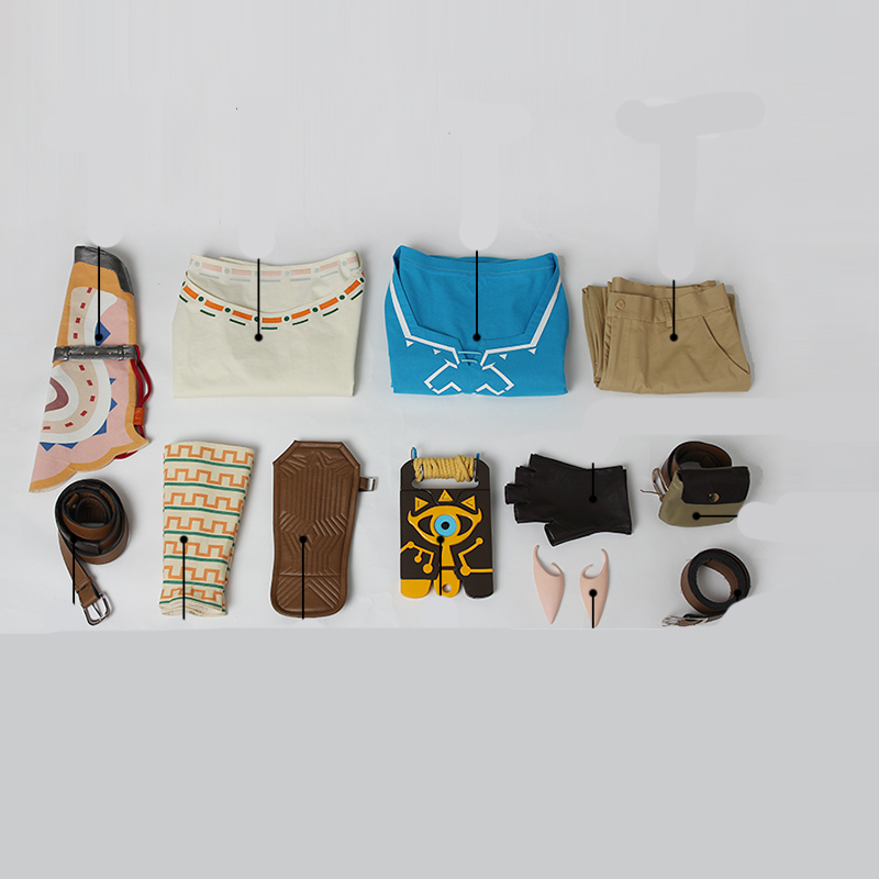 Game The Legend of Zelda: Breath of the Wild Link Cosplay Costume Halloween Costume Sets 3736