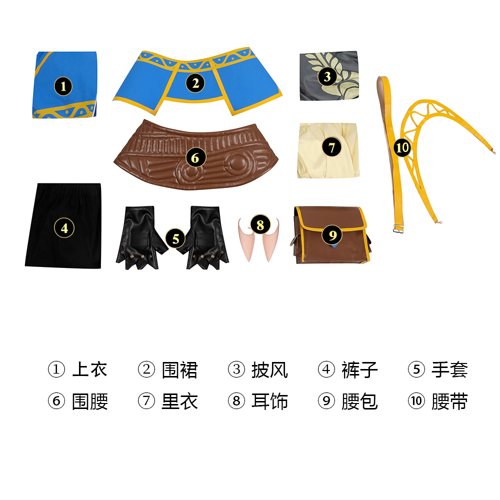 Game The Legend of Zelda: Tears of the Kingdom Princess Zelda Cosplay Costume Halloween Costume Sets 5163
